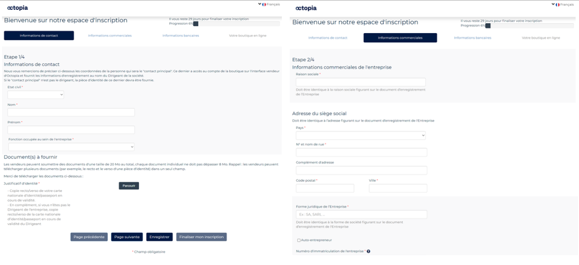 Octopia registration space